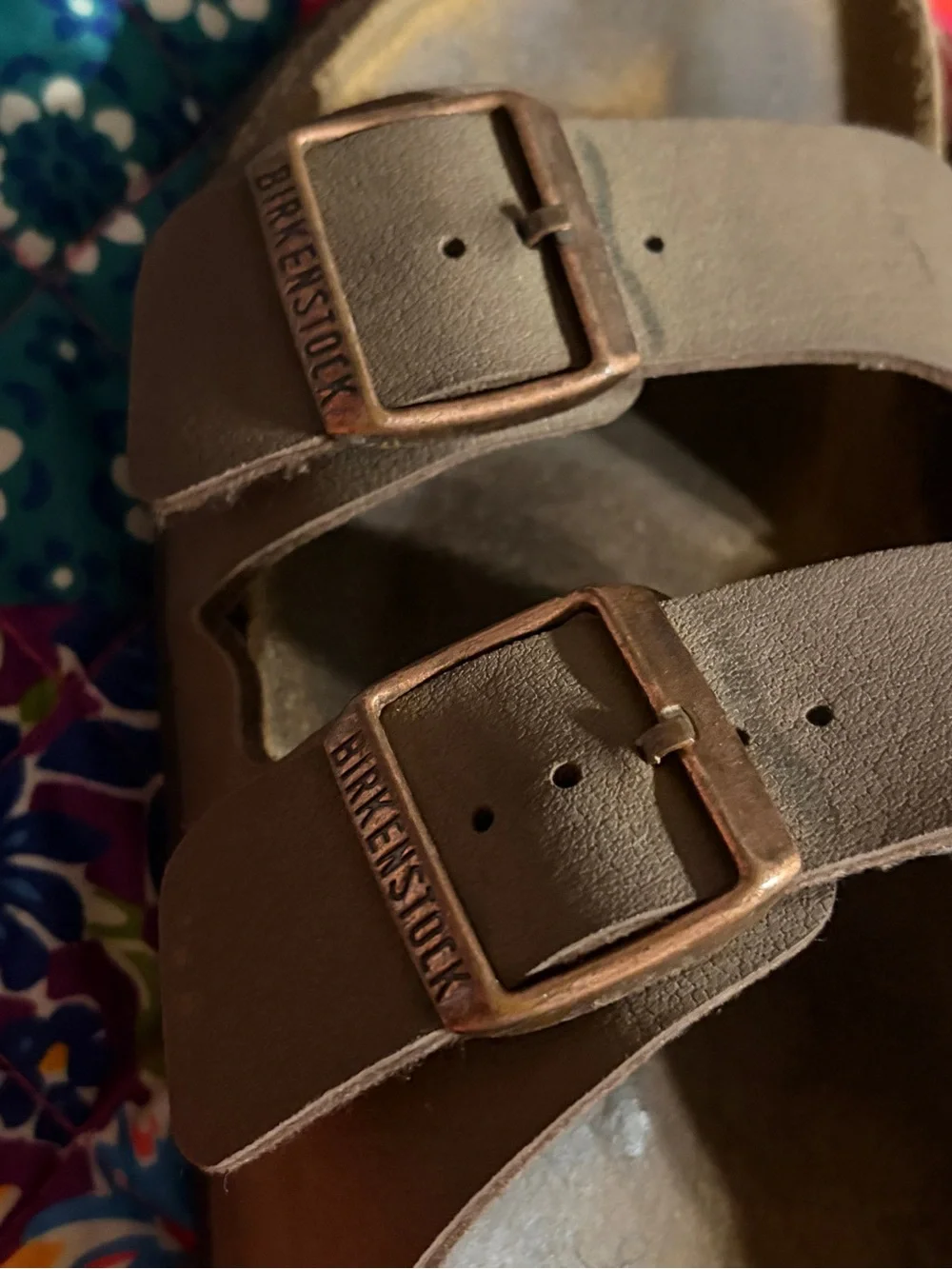 Birkenstock Men’s Two-Buckle Slide Sandals in Dark Brown